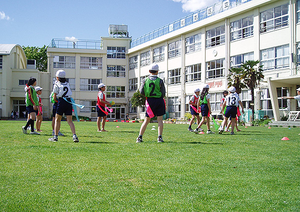 杉並区立和泉小学校の校庭芝生化事・施工写真